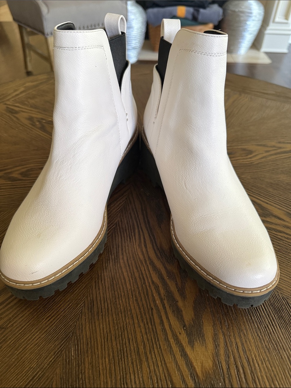 DV by Dolce Vita White Chelsea Lug Sole Ankle Boots